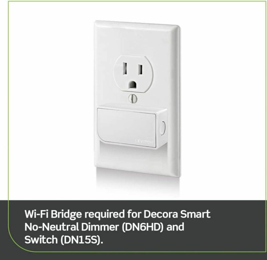 Leviton Decora Smart Wi-Fi Dimmer Switch DN6HD-2RW - Works with Alexa, Google Assistant, Apple HomeKit, No Neutral Required, 3-Way Compatible, White