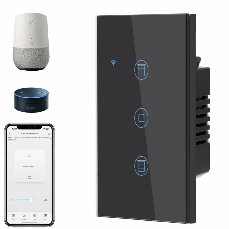 BSEED Smart Dimmer Switch WiFi 2.4GHz, Compatible with Alexa & Google Home, Touch Control Light Switch, Single Pole, Neutral Wire Required, Remote Access, White