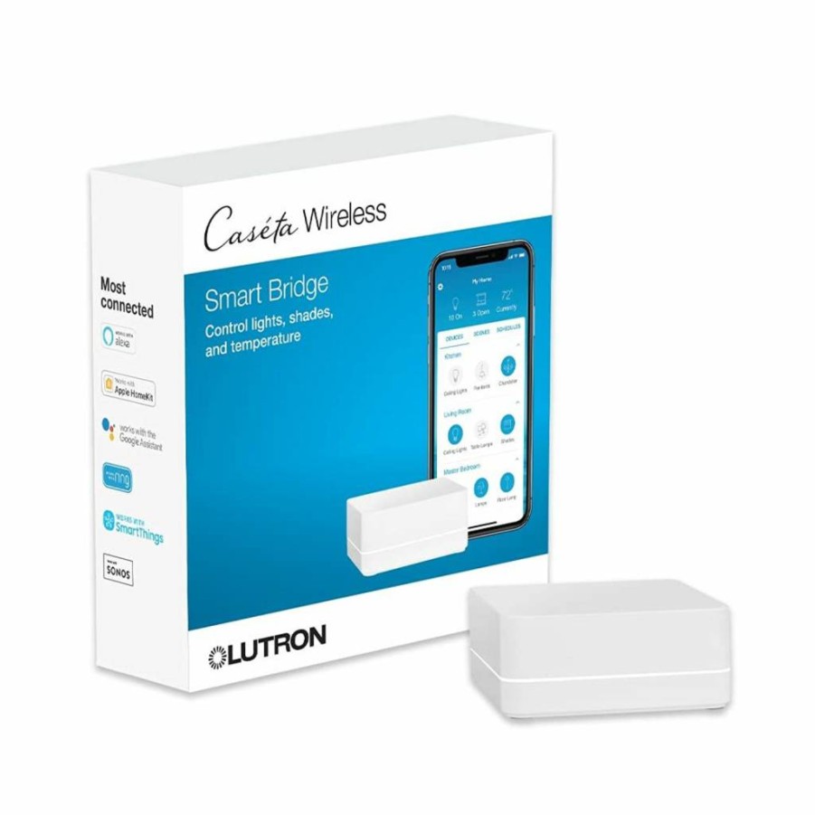 Lutron Caseta Smart Hub for Lights and Fans - Compatible with Alexa, Apple HomeKit, Google Assistant - Controls Up to 75 Devices - Model L-BDG2-WH (White)