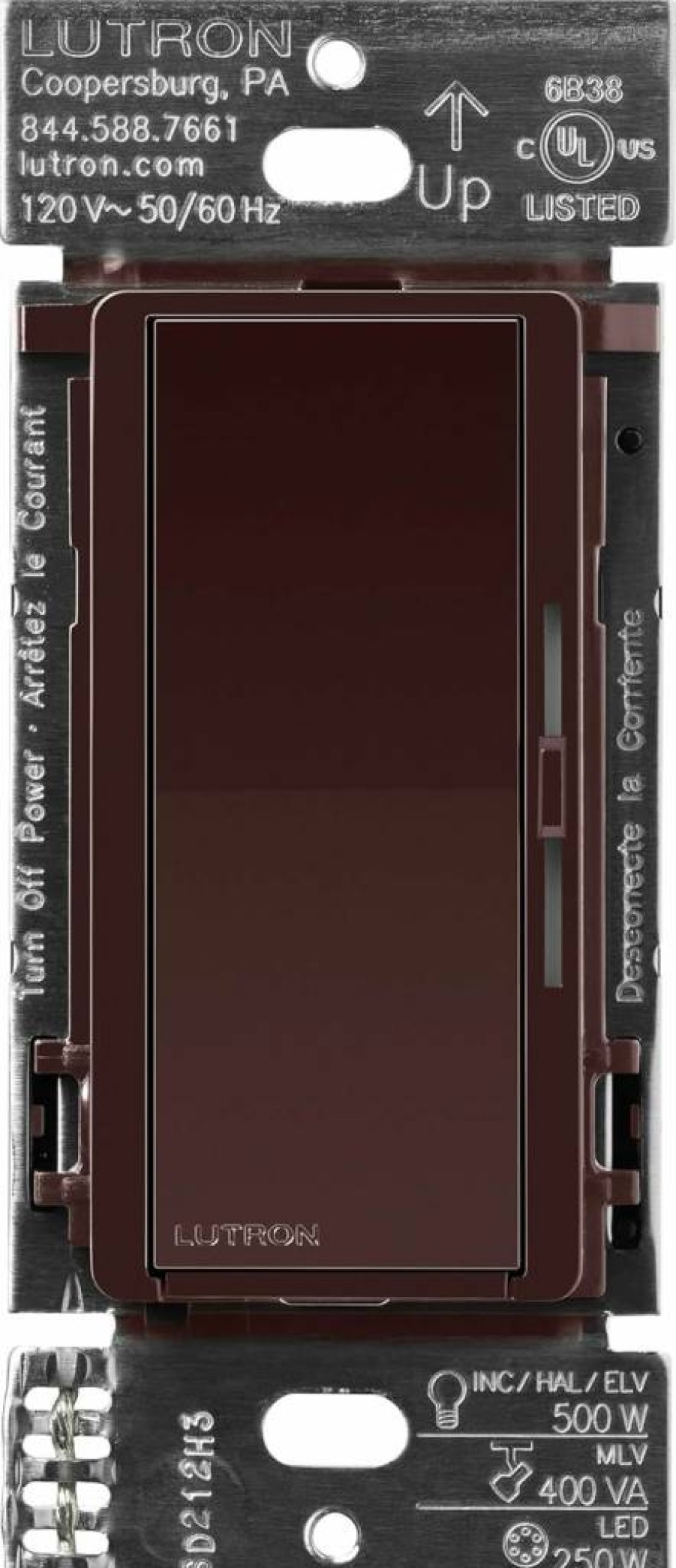 Lutron Diva Smart Dimmer Switch DVRF-5NE-WH for Caseta Lighting System, 250W LED Compatible, Requires Neutral Wire and Lutron Hub, White