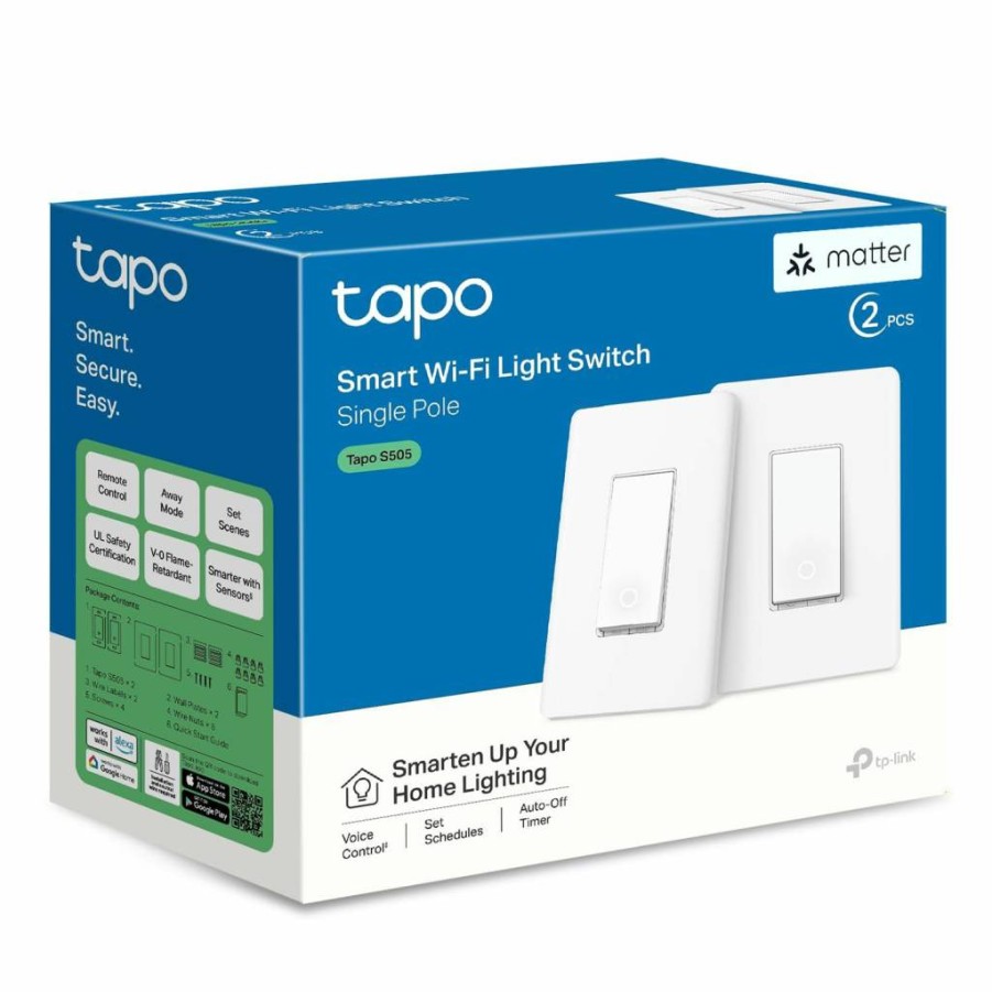 Tapo Smart Dimmer Switch 4-Pack, Matter Enabled, Single Pole with Neutral Wire, Works with Alexa, Google Home, Siri, 2.4GHz WiFi, UL Certified