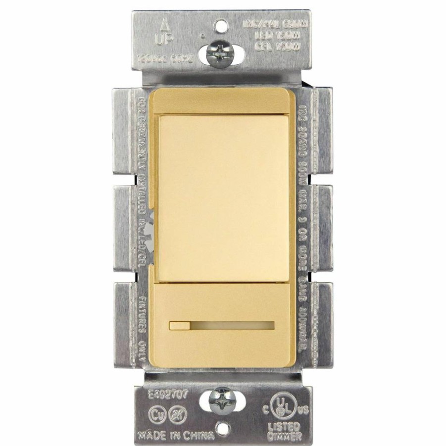 TOPGREENER Gold Dimmer Switch for LED & Incandescent Lights, Single Pole/3-Way, 150W LED/600W Halogen, 120V 60Hz, UL Listed (Model TGDMDS-120-GD)