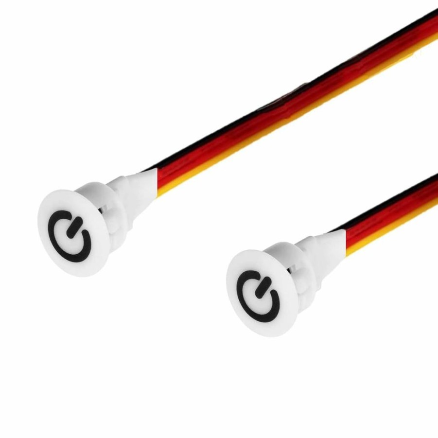 LDCRE 12V LED Dimmer Switch - Touch Sensor Brightness Controller for LED Strip Lights, Desk Lamps - Stepless Dimming 3.7V-12V DC, 10mm Mounting Hole, On/Off Switch (2 Pack, Black)
