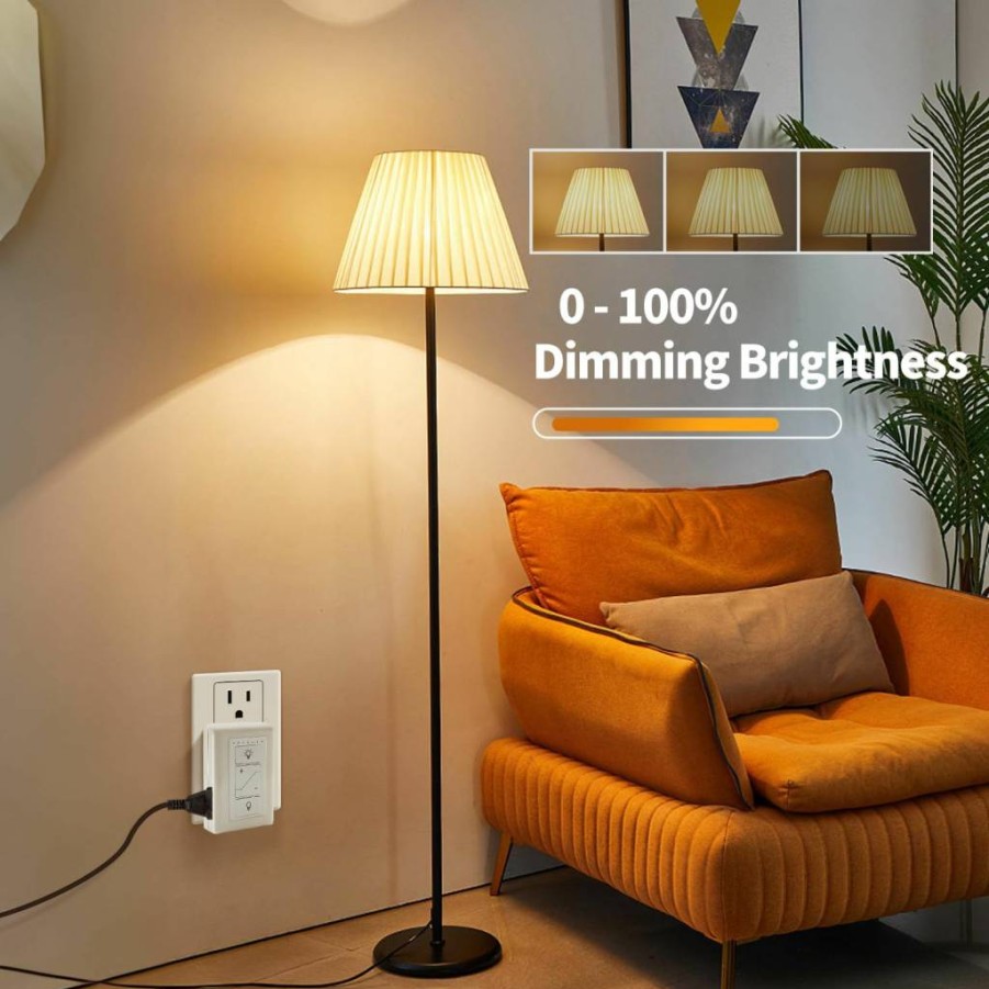 Sunmerit Smart Lamp Dimmer Switch - Alexa Compatible, Wireless Remote Control for Dimmable LED/CFL/Incandescent Bulbs, Dual-Plug 2-Prong, Works with 2.4G & 5G WiFi