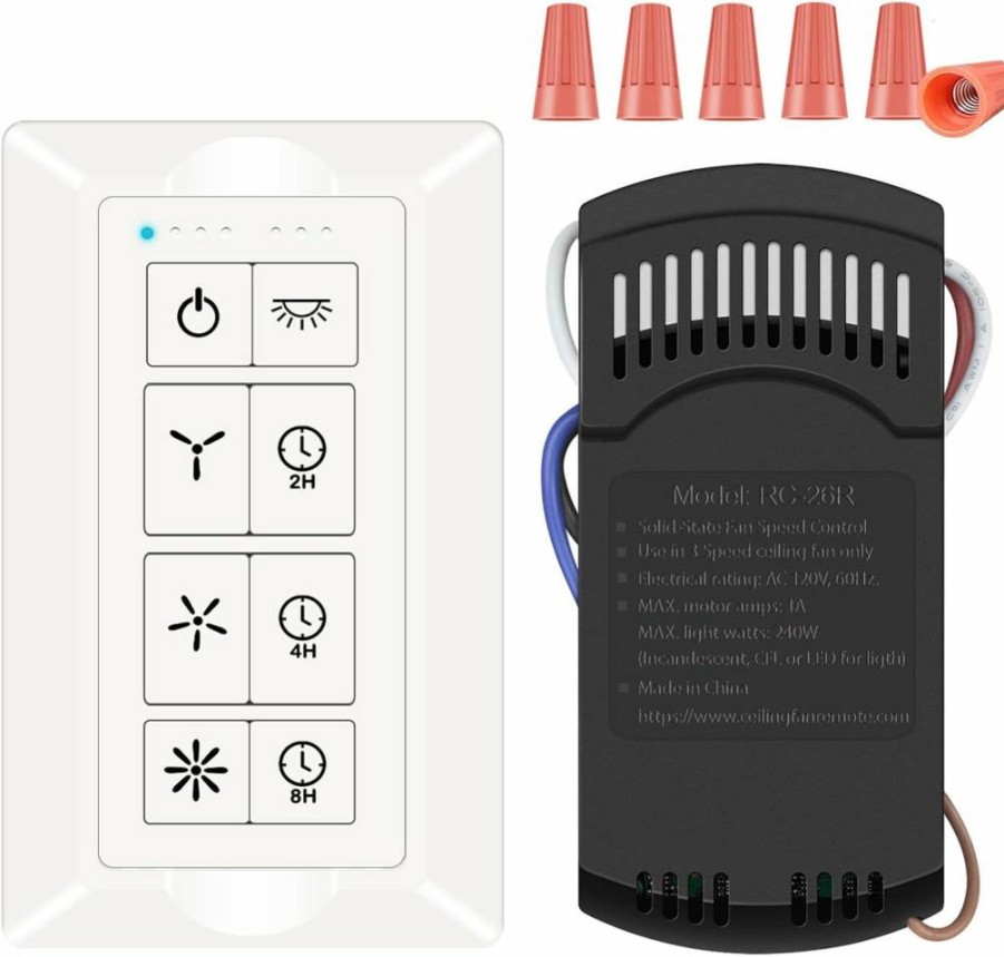 Prichor Universal Smart WiFi Ceiling Fan Remote Control Kit with Dimmer Light Switch - Alexa & Google Assistant Compatible, 3-Speed, Timer, Smart Life App Enabled