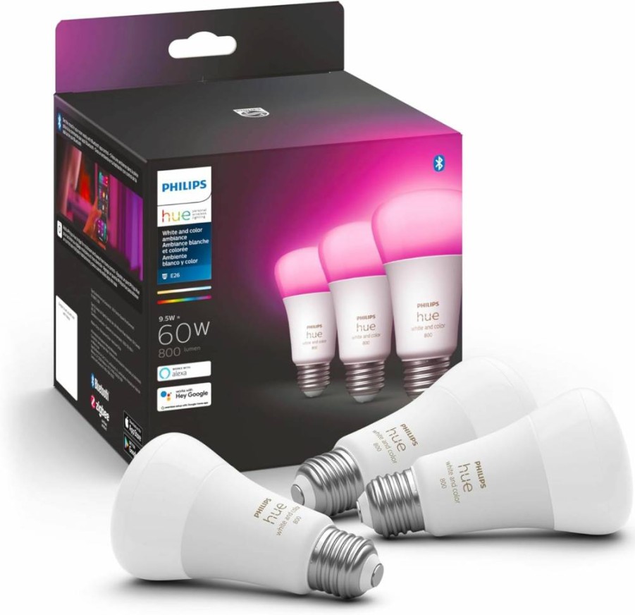 Philips Hue Smart Dimmer Switch with Remote & White and Color Ambiance A19 60W LED Smart Bulbs Bundle