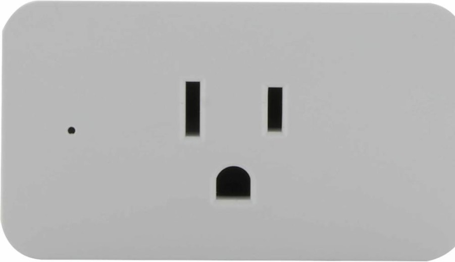 Satco S11270 Smart Plug Outlet - 3 Inch WiFi Enabled, Works with Alexa, Google Assistant, Siri & SmartThings, White, On/Off & Dimmer Control