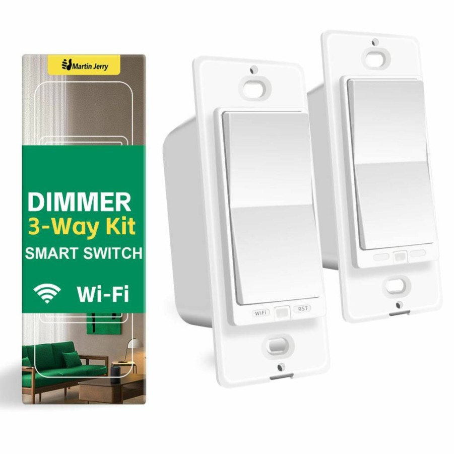 Martin Jerry 3-Way Smart Dimmer Switch for LED Lights - SmartLife App, Voice Control, 1 Master & 1 Add-On Dimmer Kit