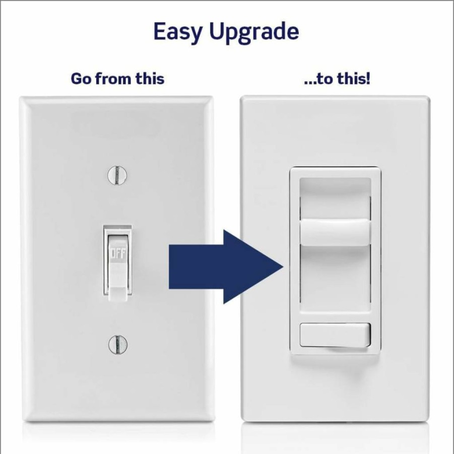 Leviton 6674-P0W Sureslide Dimmer Switch - Compatible with LED, Halogen & Incandescent Bulbs, White