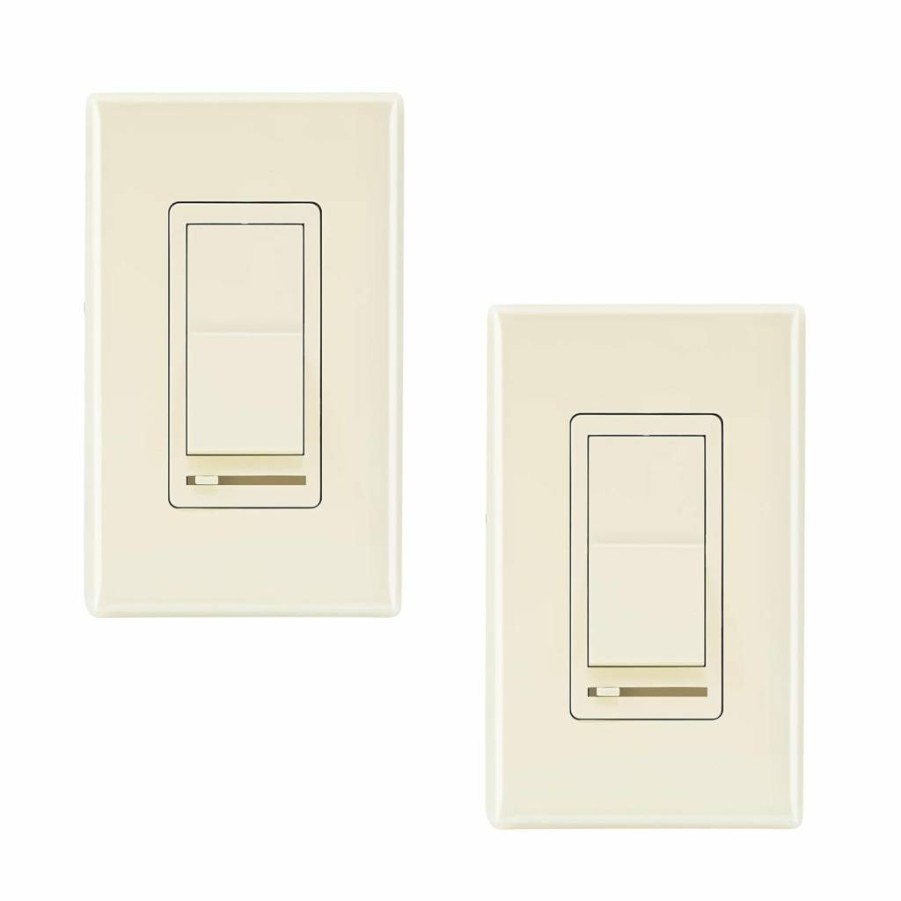 CLOUDY BAY In-Wall Dimmer Switch - 3-Way Single Pole Slide for LED/CFL/Incandescent Lights, 600W Incandescent/150W LED, Includes Cover Plate, 2-Pack