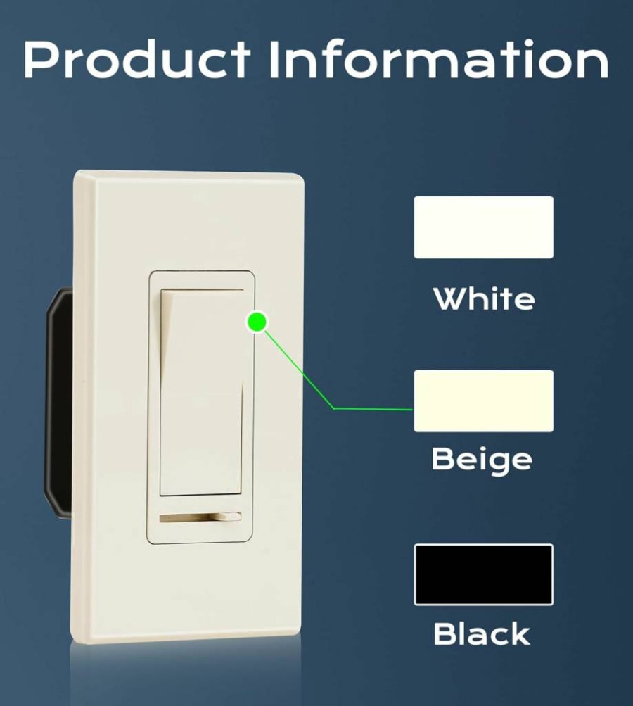 CLOUDY BAY In-Wall Dimmer Switch - 3-Way Single Pole Slide for LED/CFL/Incandescent Lights, 600W Incandescent/150W LED, Includes Cover Plate, 2-Pack