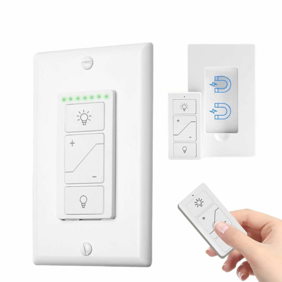 Sunmerit Smart Dimmer Light Switch - Wireless Remote, Alexa Voice Control, No Hub Required, Dual-Band 2.4G & 5G WiFi, Wall-Mounted Lighting Control