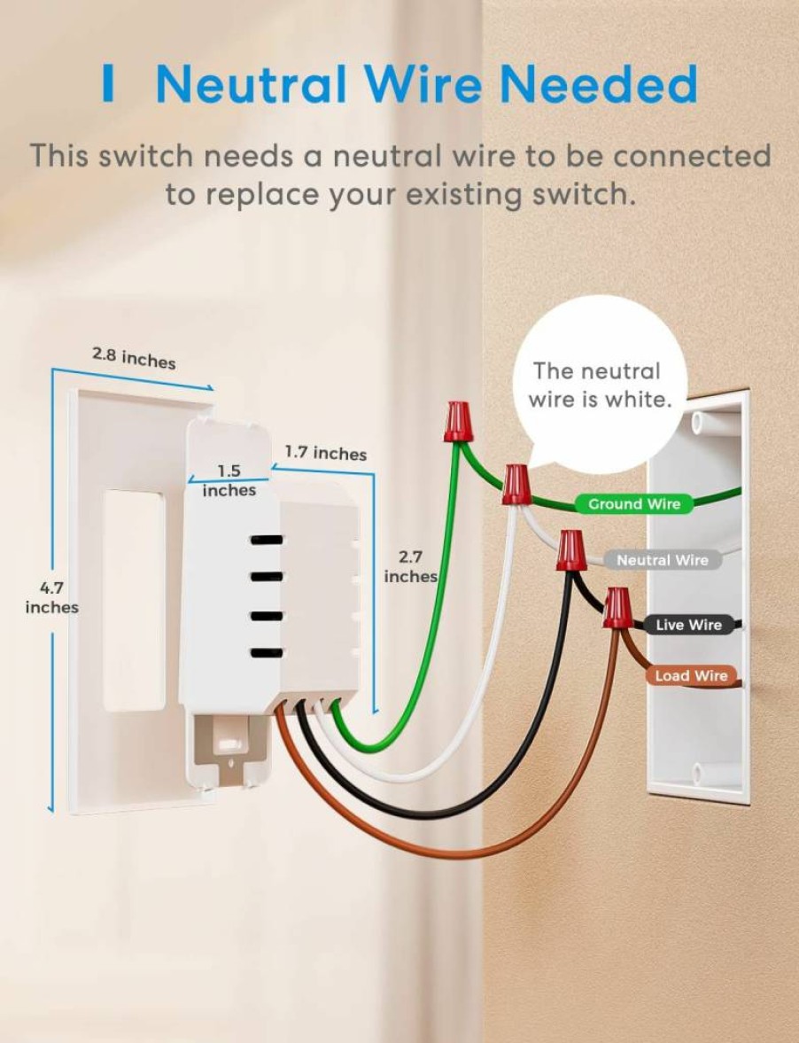 Meross 4 Pack Smart Dimmer Switch for Apple HomeKit, Alexa & Google Assistant, 2.4GHz WiFi Light Switch, No Hub Required, Neutral Wire Needed, Works with Dimmable LED, Remote Control & Scheduling