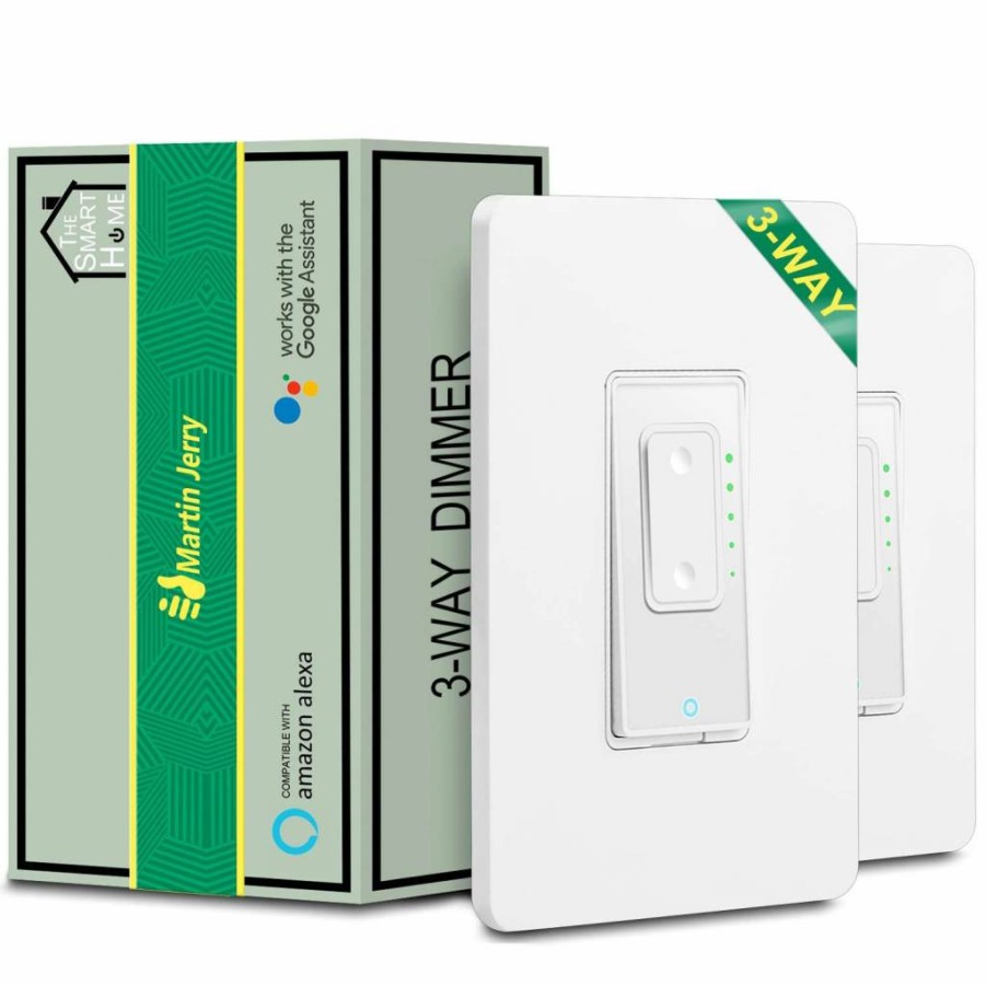 Martin Jerry 3-Way Smart Dimmer Switch - WiFi Light Switch Compatible with Alexa, Google Assistant & SmartLife App