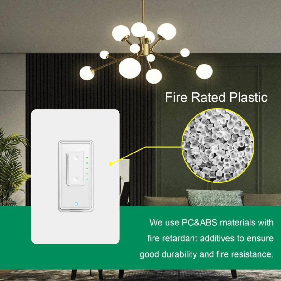 Martin Jerry 3-Way Smart Dimmer Switch - WiFi Light Switch Compatible with Alexa, Google Assistant & SmartLife App