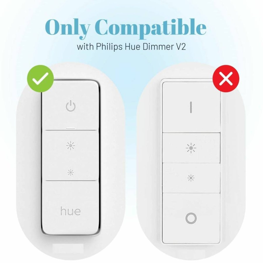 UHOLDZU Ultra Slim Aluminum Hue Dimmer Switch Holder | Invisible Wall Mount for Philips Hue Remote V2 | Replacement Plate for Hue Dimmer Switch V2