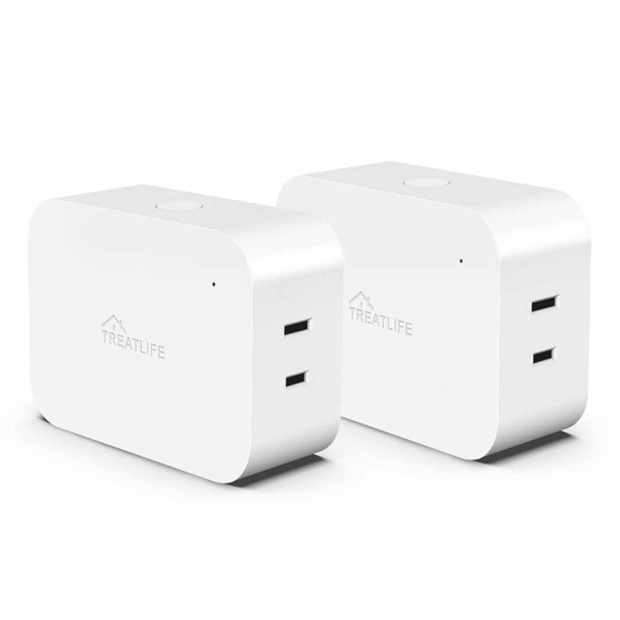 TREATLIFE Smart Dimmer Plug with Dual Outlets, WiFi Lamp Dimmer Switch for Dimmable LED, CFL, Halogen & Incandescent Bulbs, 300W Max, 2.4GHz Alexa Compatible