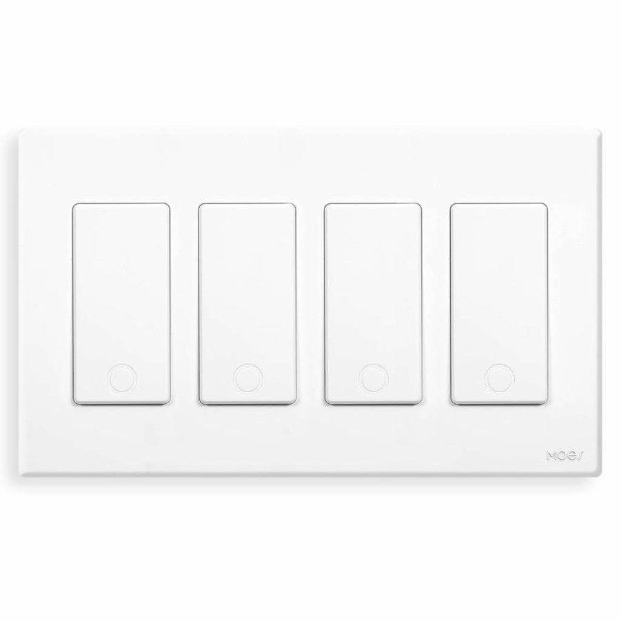 MOES 3-Gang Smart Light Switch 2nd Gen, WiFi 3-Way Wall Switch Works with Alexa & Smart Life App, No Hub Required, Neutral Wire Needed, 2.4GHz, Black