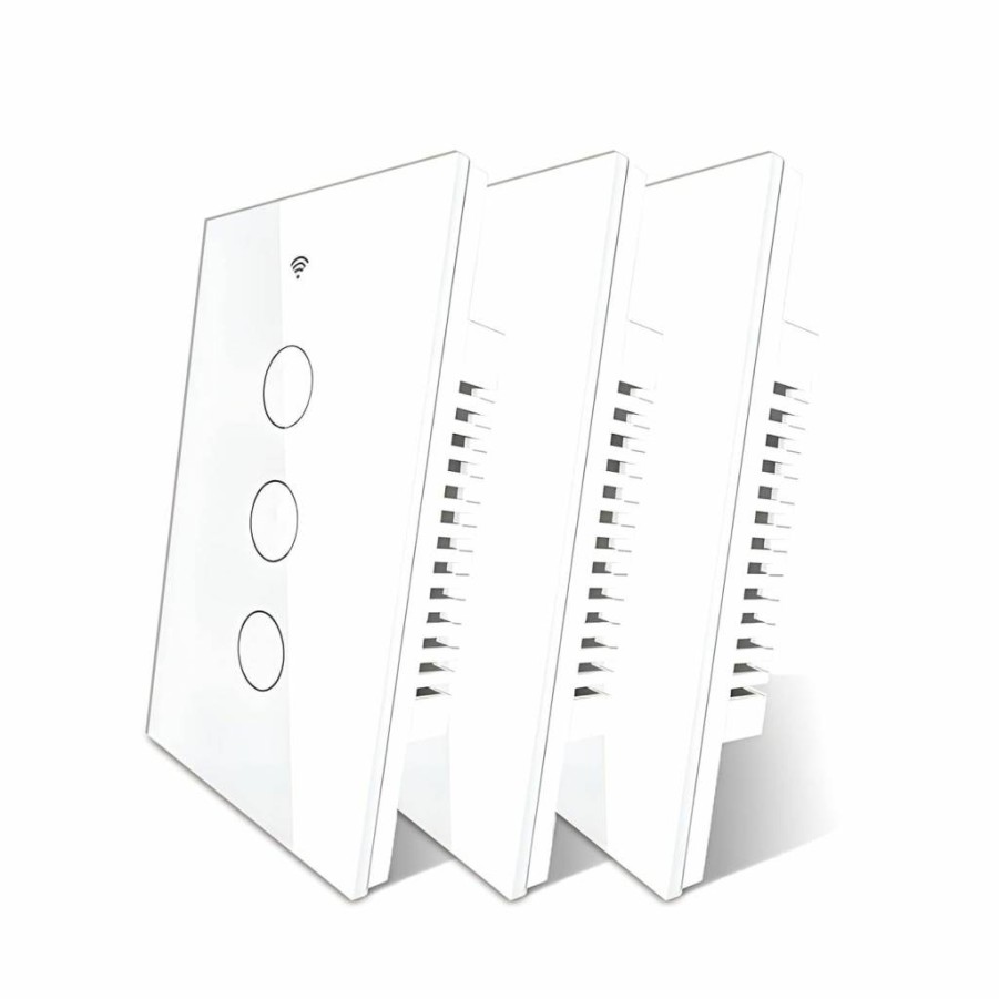 ELEGRP Smart Dimmer Switch 2-Pack, WiFi 2.4GHz Touch Light Switch Compatible with Alexa & Google Home, Single Pole Installation, Neutral Wire Required, No Hub Needed, UL FCC Certified, White