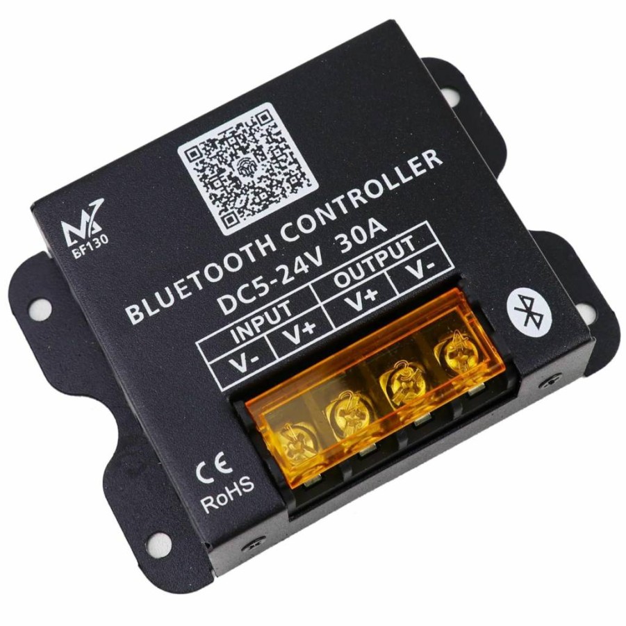 LEDENET Smart WiFi LED Light Strip Controller 30A PWM Dimmer with RF Remote for Single Color 5V/12V/24V Strips, Compatible with Android/iOS