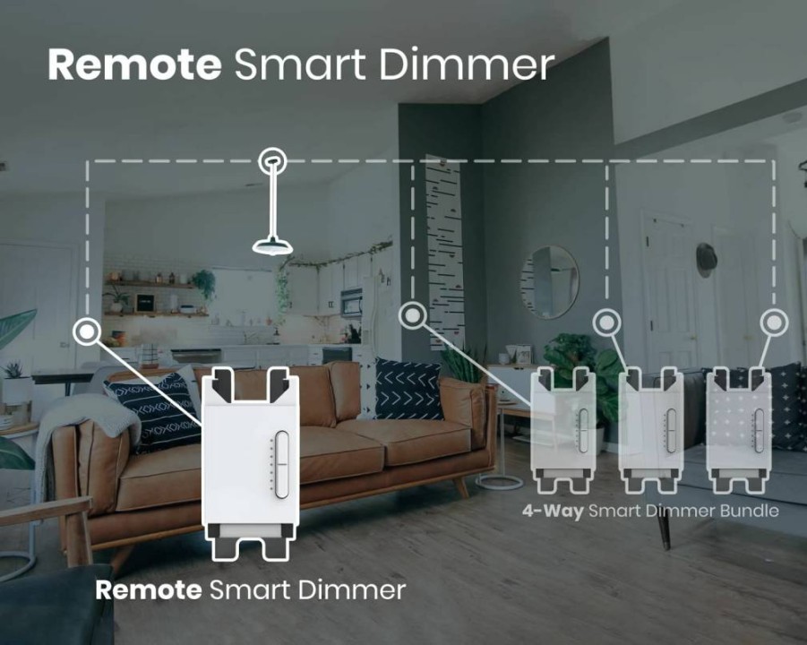 Deako Smart Dimmer Switch - Wi-Fi 2.4GHz, No Hub Required, Works with Alexa, Google Assistant, Samsung, 3-Way/4-Way Compatible, Programmable, Neutral Wire Needed, White