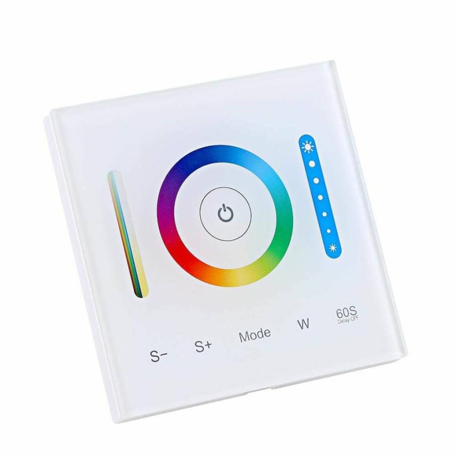 Haofy Smart Dimmer Light Switch - Touch Panel Controller for RGB RGBW LED Strip Lights, 12V-24V DC, Wall-Mounted Dimmer for Color Changing Lighting