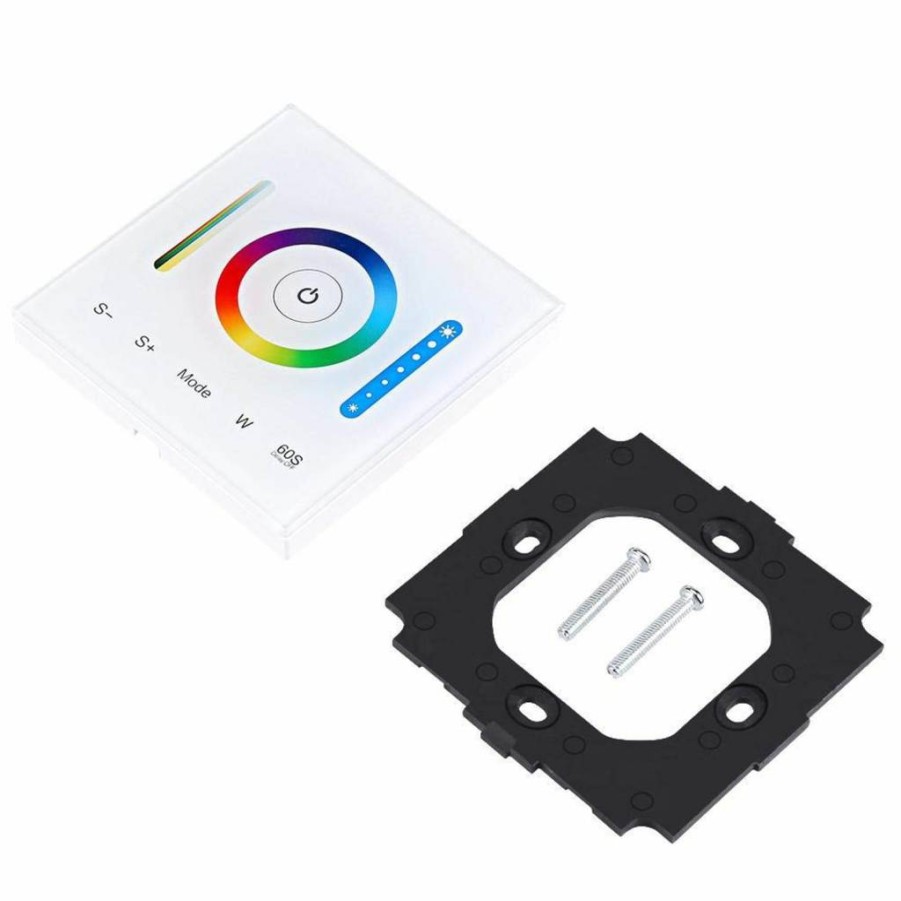 Haofy Smart Dimmer Light Switch - Touch Panel Controller for RGB RGBW LED Strip Lights, 12V-24V DC, Wall-Mounted Dimmer for Color Changing Lighting