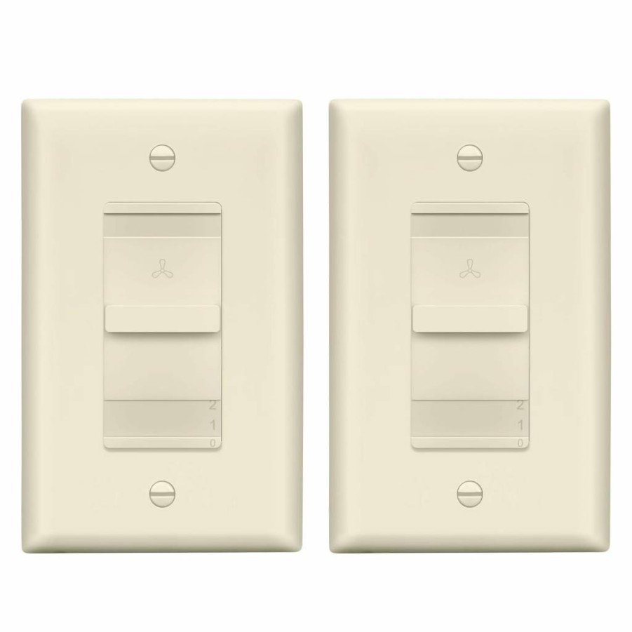 LIDER Smart Wi-Fi Fan Dimmer Switch, 2.4GHz 4-Speed Control, Single Pole, Neutral Wire Required, 120V, Compatible with LED/CFL/Incandescent, White