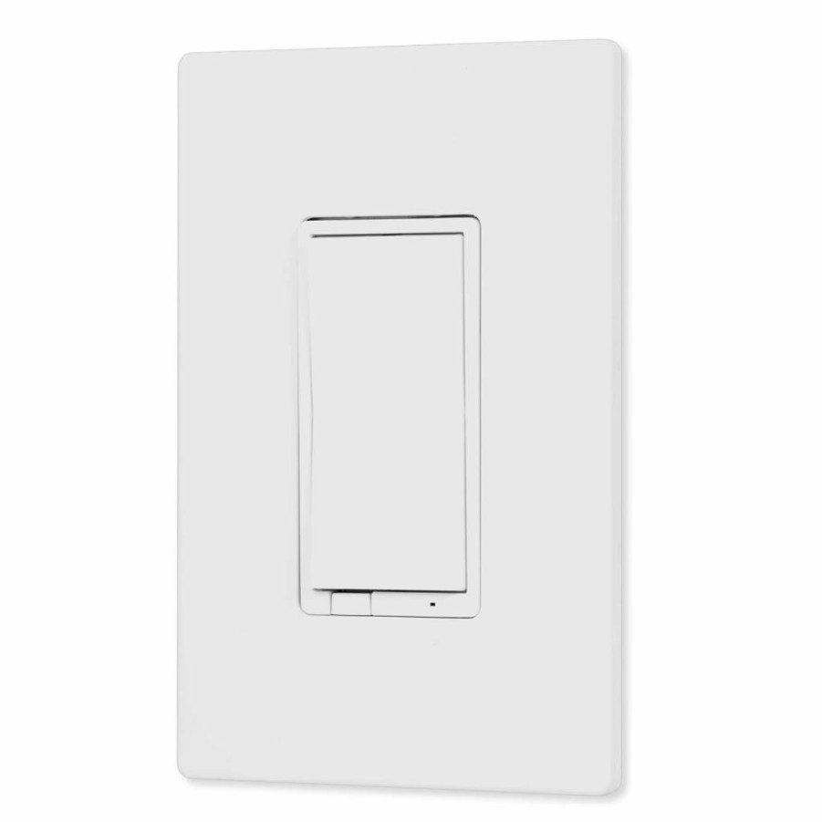 Enbrighten 700Series Z-Wave Smart Dimmer Switch with QuickFit & SimpleWire, 3-Way Compatible, Alexa & Google Assistant Enabled, Z-Wave Hub Required, White & Almond (Model 58438)
