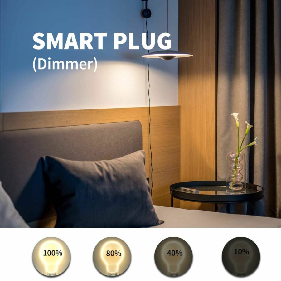 EVA LOGIK Z-Wave Smart Plug with Dimmer, Hub Required, Compatible with SmartThings, Wink, Alexa & Google Assistant, Plug-In Outlet with Signal Repeater
