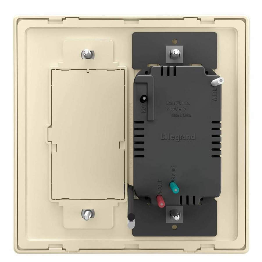 Pass & Seymour Smart Wi-Fi Enabled Tru-Universal Rocker Dimmer Switch with Netatmo, Light Almond Finish, Model WNRL50LA