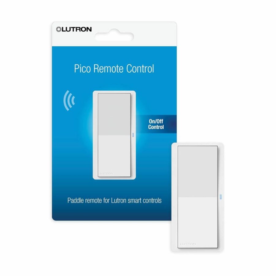 Lutron Pico Paddle Remote Kit for Caseta Smart Dimmer - Wireless 3-Way Switch Control with Wall Plate, Bracket & Labels (PJ2W-P2B-WH, White)