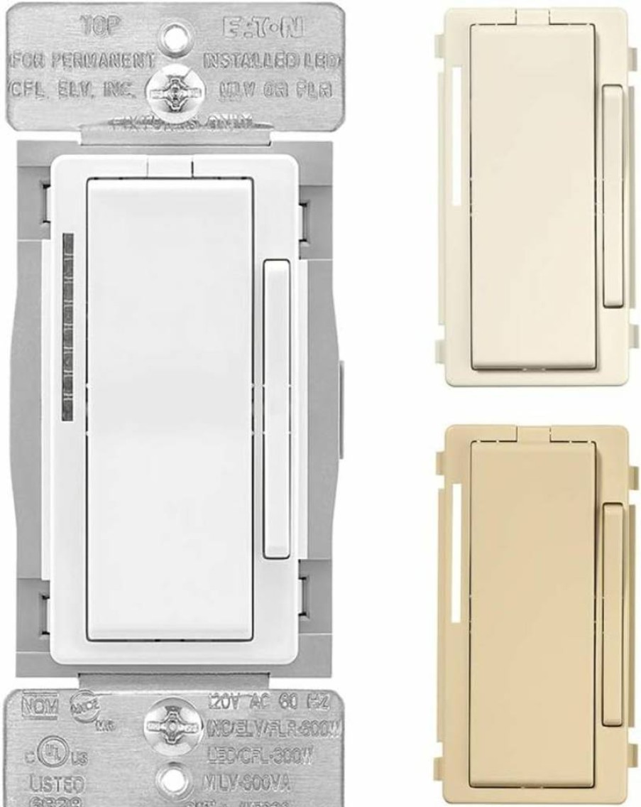 Eaton WACD-C2-SP-L Wi-Fi Smart Dimmer Switch, Color Change Kit (White/Light Almond/Ivory) for Wireless Lighting Control