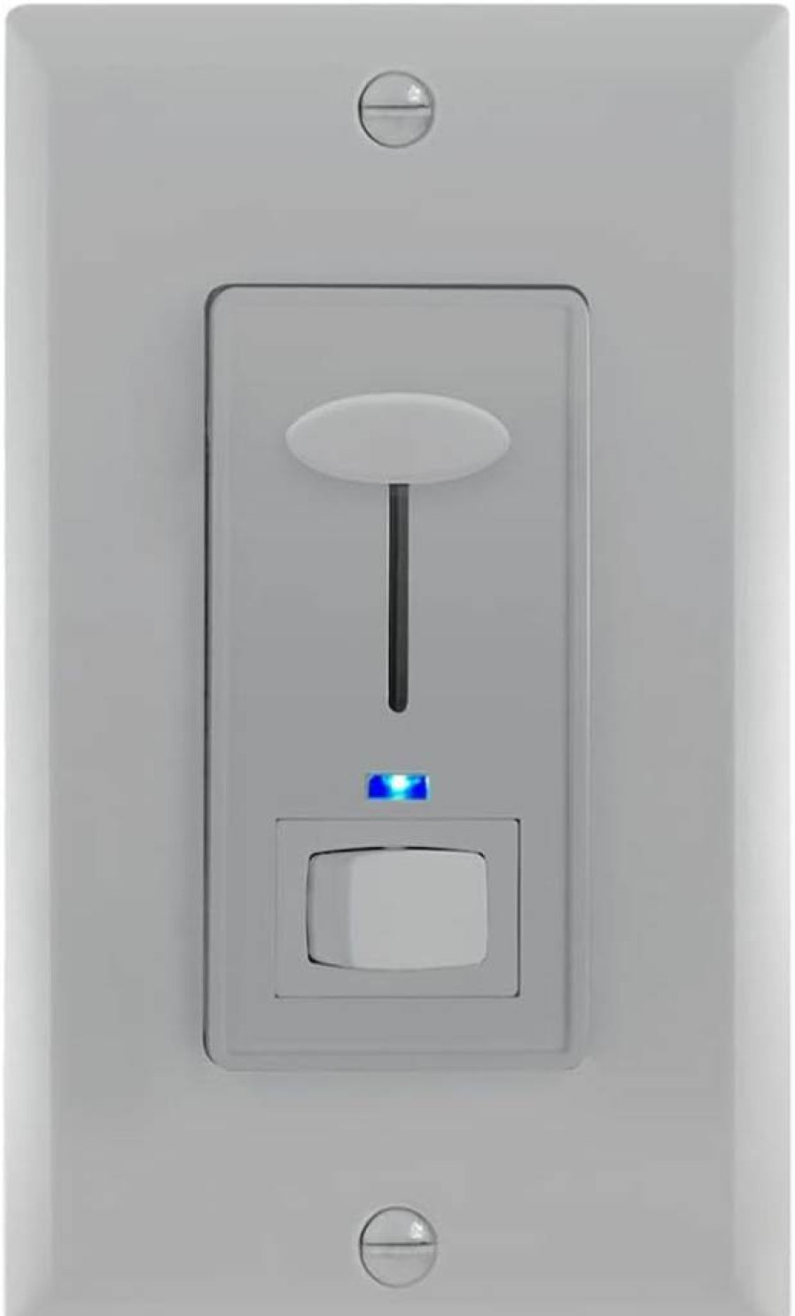 Maxxima 600W Dimmer Switch with Blue LED Indicator - 3-Way/Single Pole, Dimmable Light Control, Includes Wall Plate - 2 Pack
