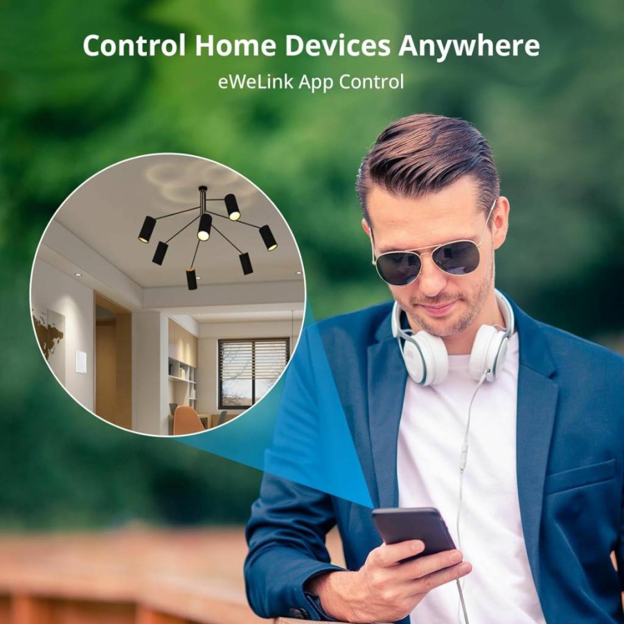 SONOFF T3 Smart Light Switch - 1 Gang WiFi Touch Wall Switch, Works with Alexa & Google Home, 2.4GHz RF433 Remote Control, Neutral Wire Required, Black