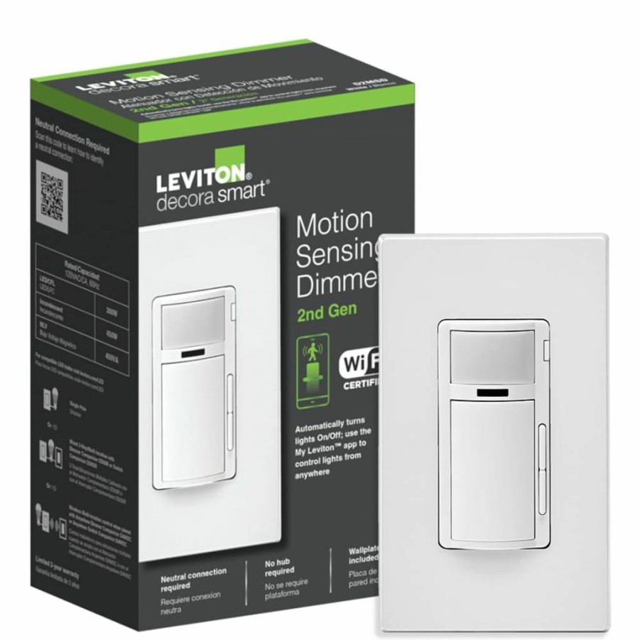 Leviton Decora Smart Dimmer Companion Dawdc-1Rw - Wireless 3-Way/4-Way/5-Way Switch for Wi-Fi Dimmers, On/Off/Dim/Bright Control, White