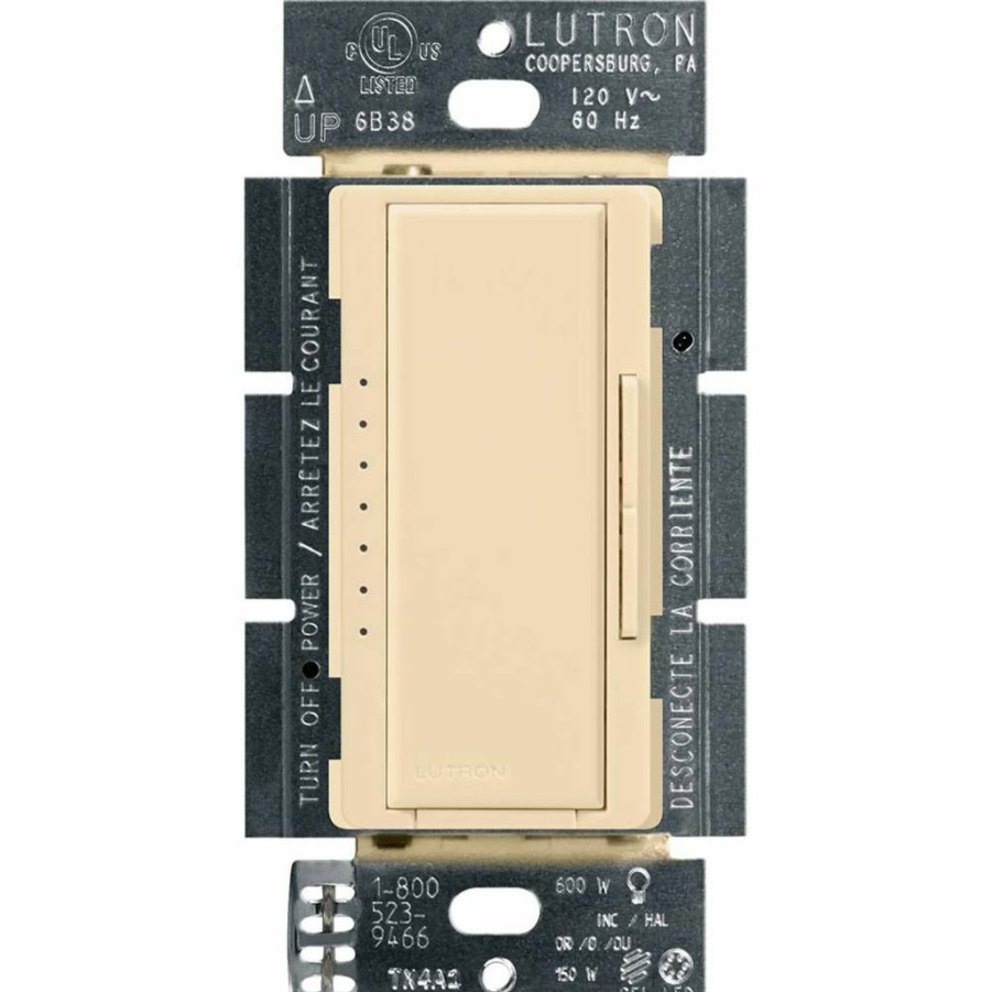 Lutron Maestro MACL-153M-WH LED Dimmer Switch for Dimmable Lights, 150W Single/Multi-Location, White (2-Pack) - Compatible with Halogen & Incandescent Bulbs