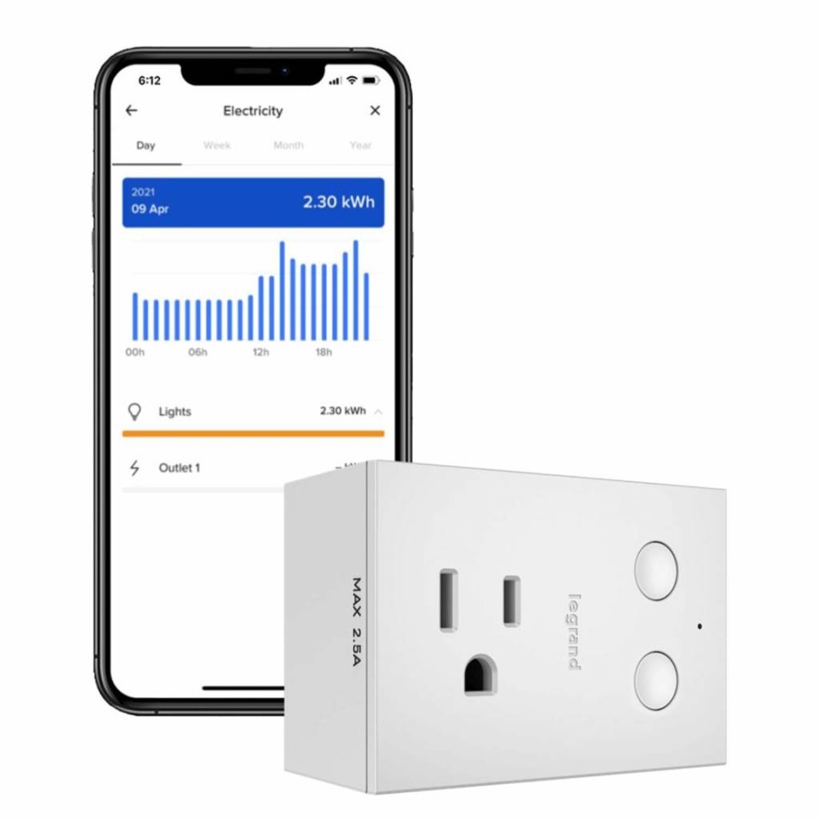 Pass & Seymour Smart Plug-In Universal Dimmer with Netatmo, Works with Alexa, Google Assistant & Apple HomeKit, White (1 Count)