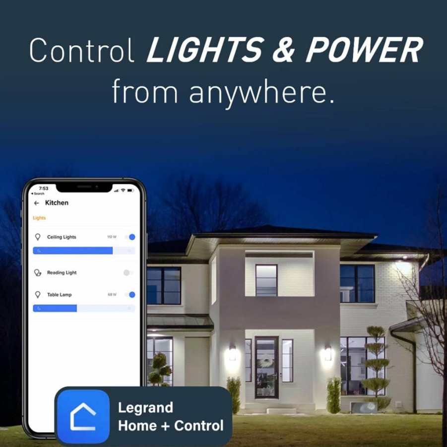 Pass & Seymour Smart Plug-In Universal Dimmer with Netatmo, Works with Alexa, Google Assistant & Apple HomeKit, White (1 Count)