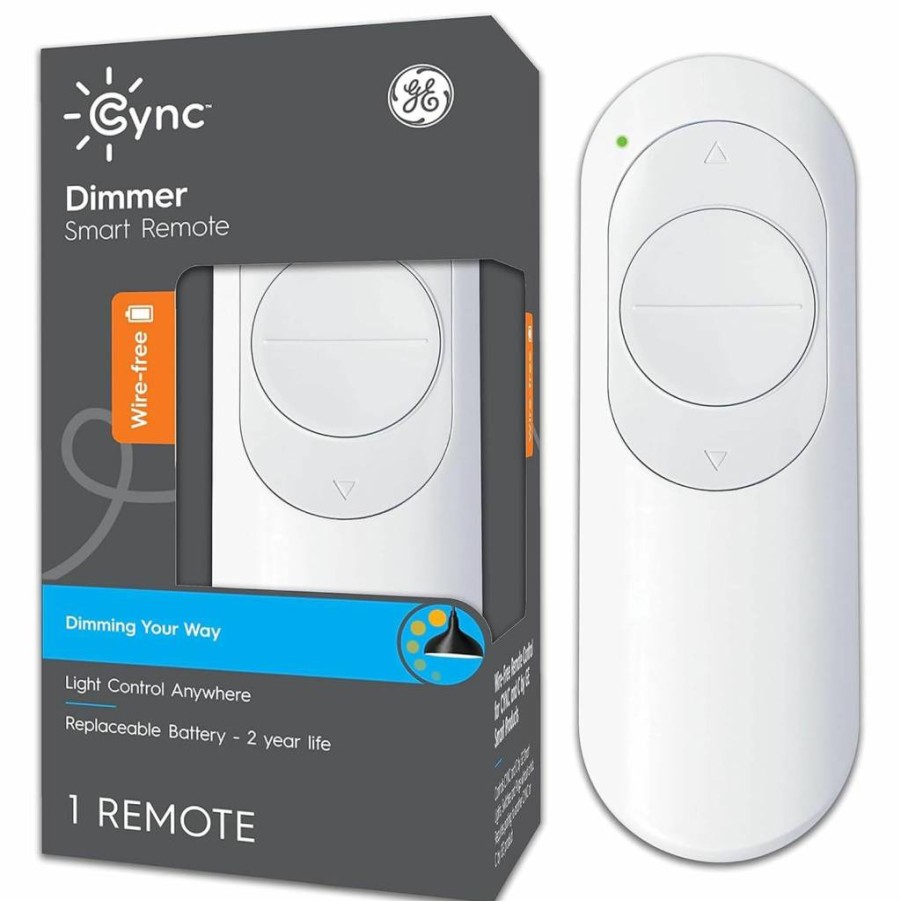 Cync Smart Bluetooth Remote Control - Wireless, Battery-Powered, White - Compatible with GE Lighting & Smart Devices
