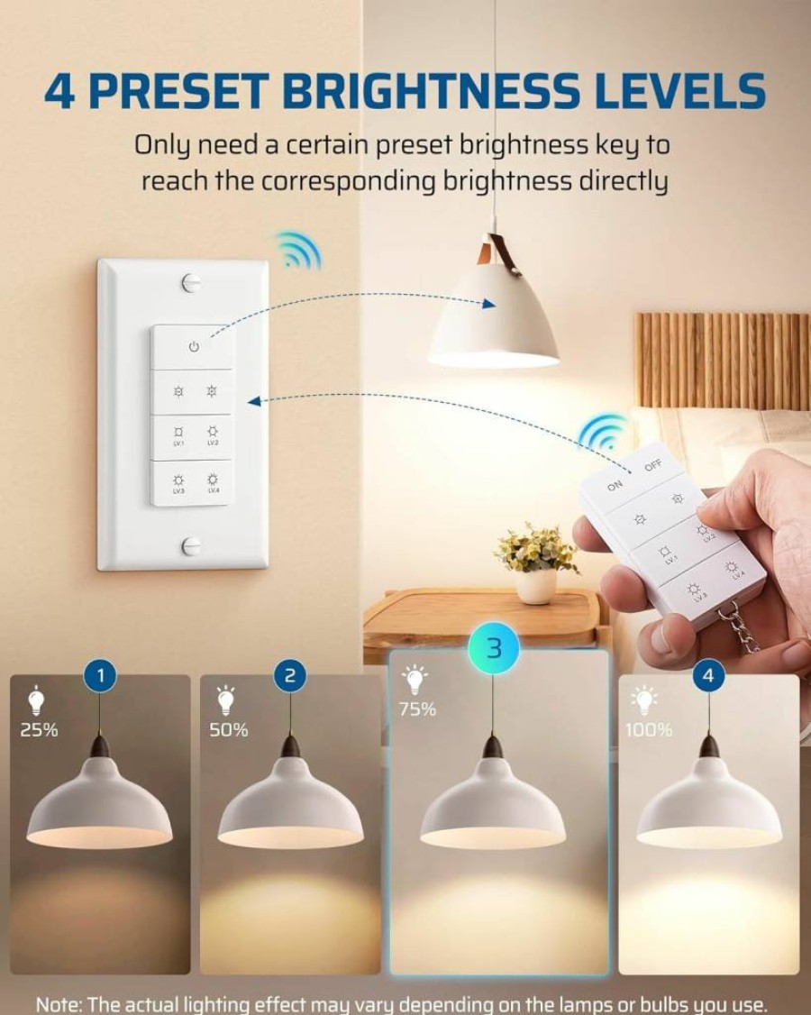 DEWENWILS Smart Dimmer Switch with Remote & Wi-Fi Control, Single-Pole, Neutral Wire Required, Compatible with Alexa & Google Home, FCC Certified, 2.4GHz Wireless Light Dimmer