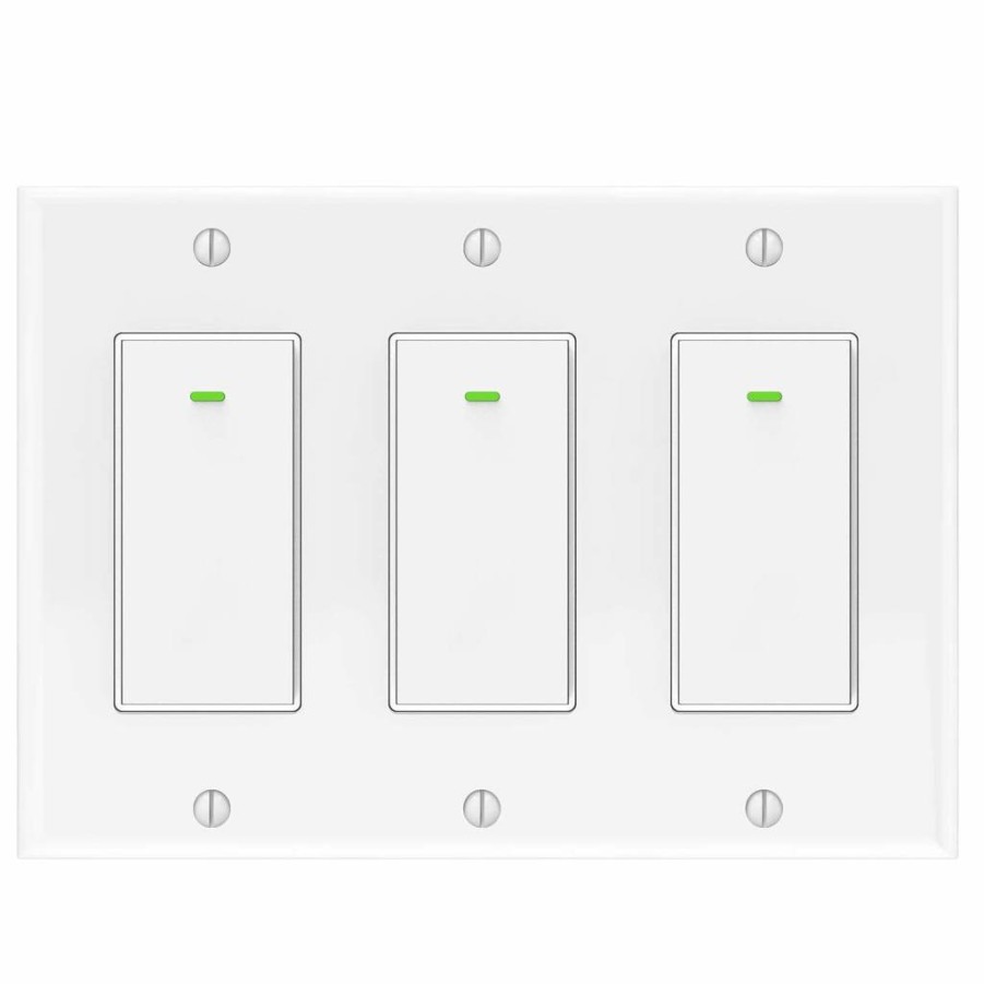 Milfra 3-Gang Smart Dimmer Switch with Digital Display - Voice Control via Siri, Alexa, Google Home - Remote & Neutral Wire Required - 2024 Single-Pole/3-Way Compatible