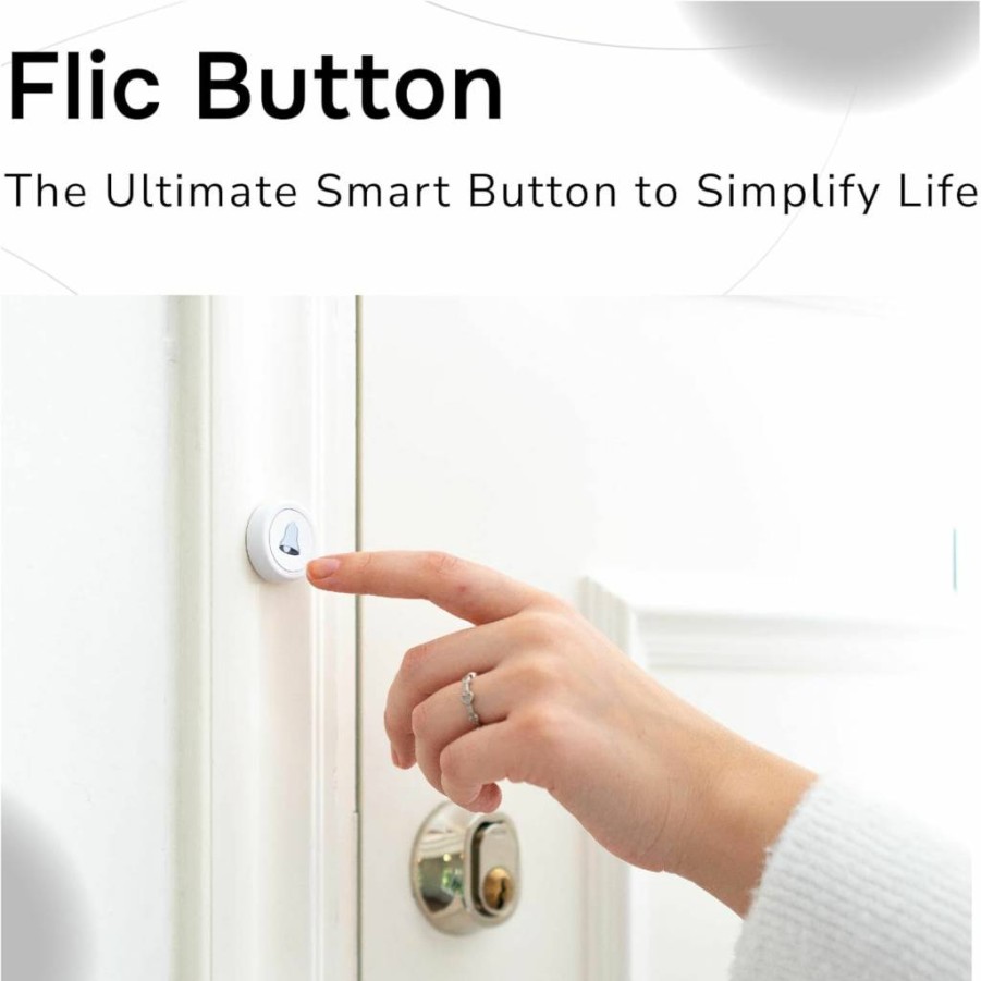 Flic Smart Button 3-Pack | Wireless Smart Home Control for Lights, Music & Routines | Works with Alexa, HomeKit, Matter & SmartThings | Easy Setup | Customizable | UL Certified White