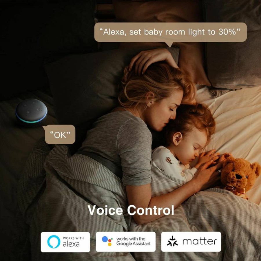 ORVIBO Smart Dimmer Switch Matter Certified, Works with Siri, Alexa & Google Assistant, RF Remote Control, Single-Pole, Neutral Wire Required, Dimmable Lighting