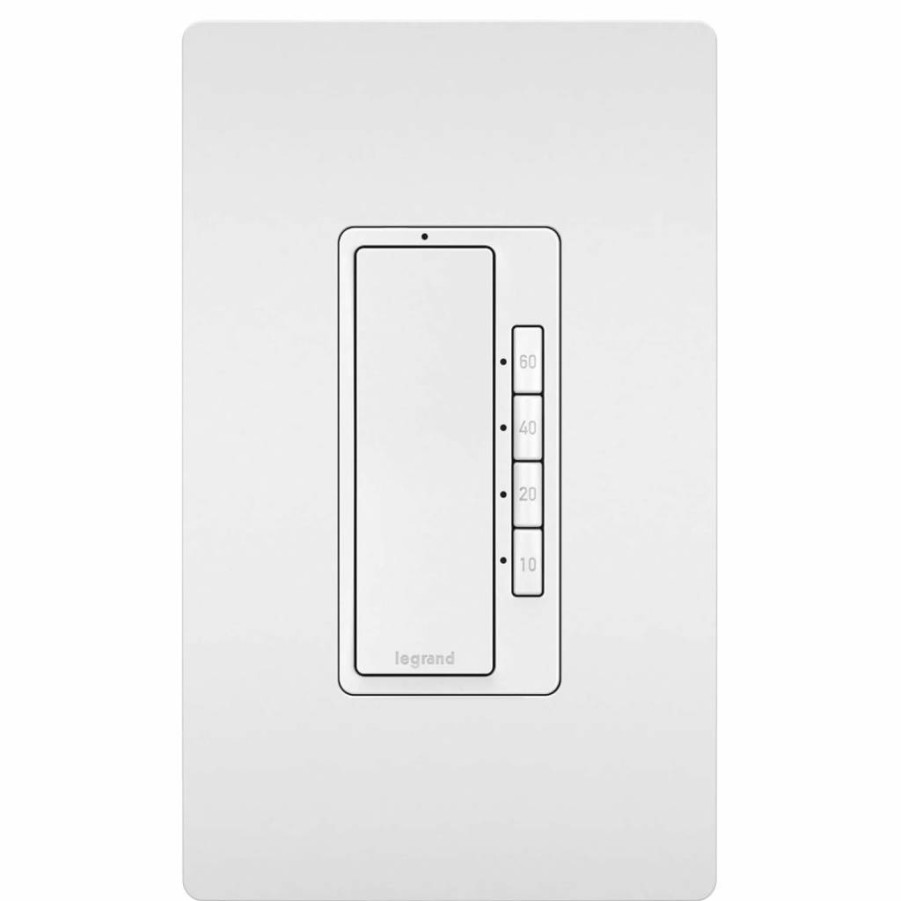 Pass & Seymour Digital Countdown Timer with Locator Light, 10-60 Minute Settings, White (1 Count)