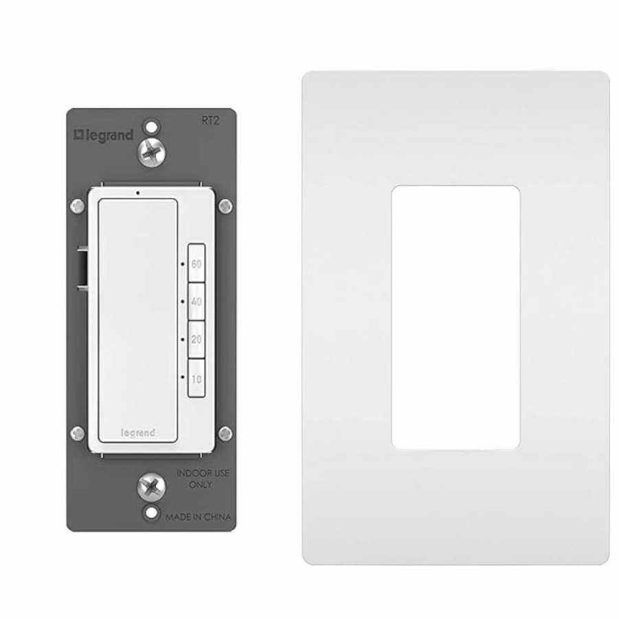 Pass & Seymour Digital Countdown Timer with Locator Light, 10-60 Minute Settings, White (1 Count)