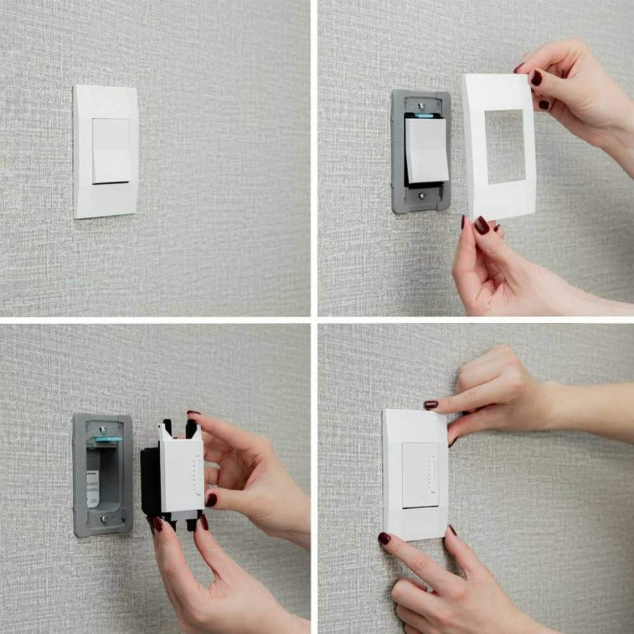 Deako Smart Dimmer Switch Single-Pole, Wi-Fi 2.4Ghz, Works with Alexa Google Assistant Samsung, No Hub Required, Neutral Wire, White Rocker Light Dimmer