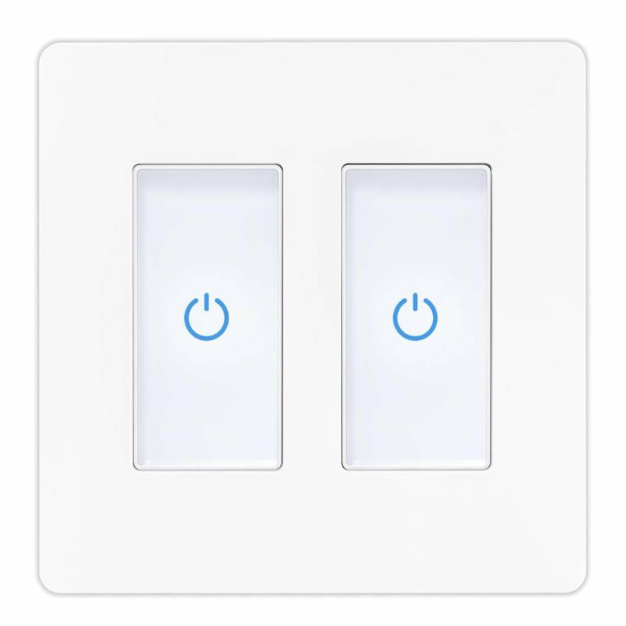 Milfra 3-Gang WiFi Smart Light Switch Works with Alexa & Google Assistant, No Hub Required, Neutral Wire Needed, White (Model M22-1-3-Dy)