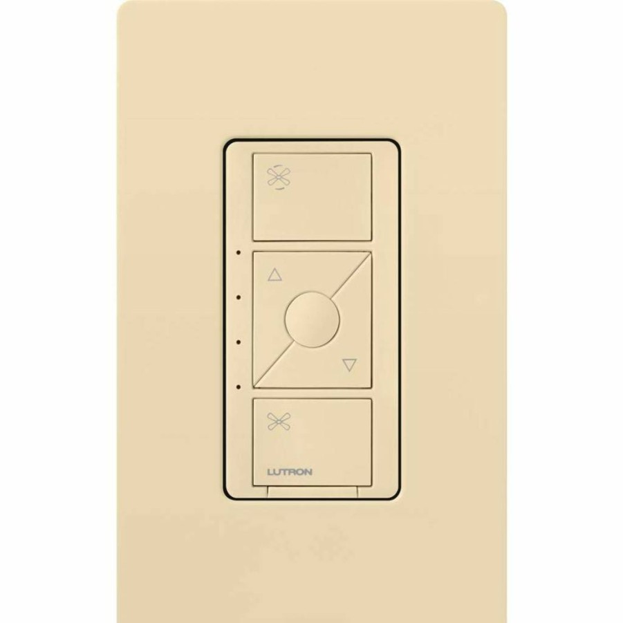 Lutron Caseta Smart Fan Control Switch with Hub Compatibility, Single-Pole, White (Pd-Fsqn-Wh) for Smart Home Automation