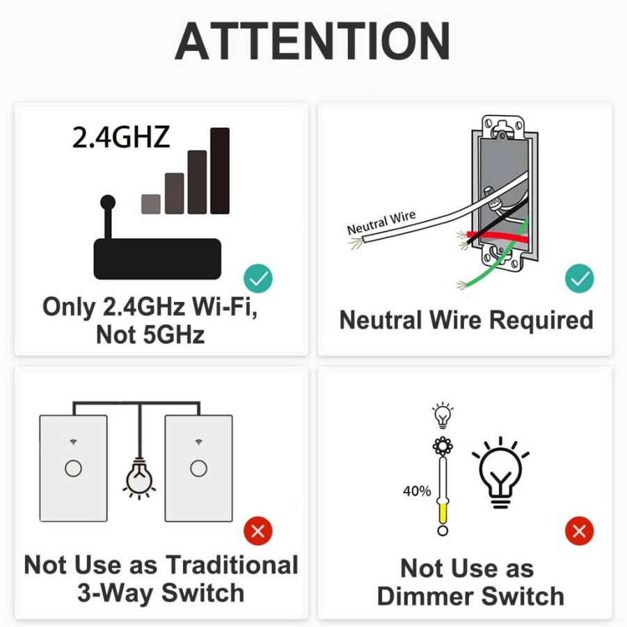 Windshoon 3 Gang Smart Light Switch with RF433 Remote Control, Neutral Wire Required, Tempered Glass Panel, Compatible with Alexa, Google Home, Smart Life/Tuya App, Touch Switch Single Pole (Black)